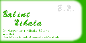 balint mihala business card